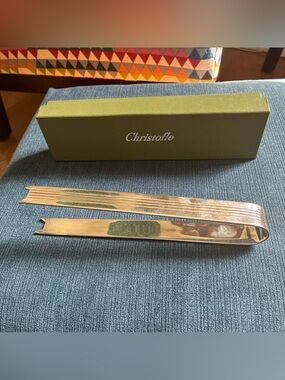 Christofle France K + T silverplate ice tongs 7 1/2"